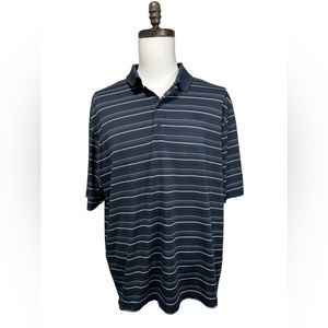 Champion Double Dry Short Sleeve Dark Blue Striped Polo Shirt Men’s Size XL